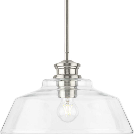 Singleton One Light Pendant in Brushed Nickel