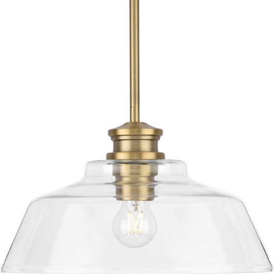 Singleton One Light Pendant in Vintage Brass
