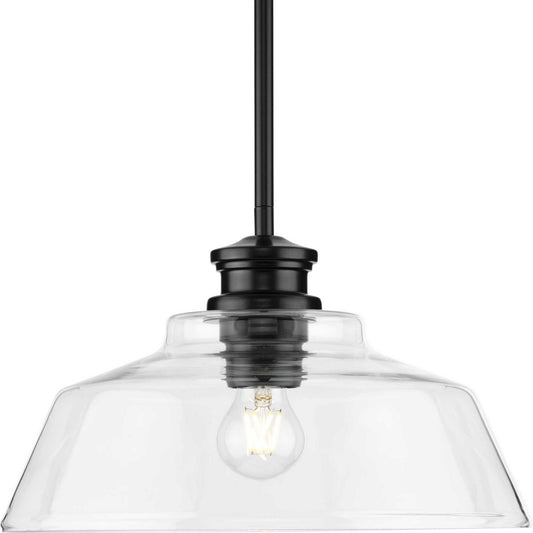 Singleton One Light Pendant in Matte Black