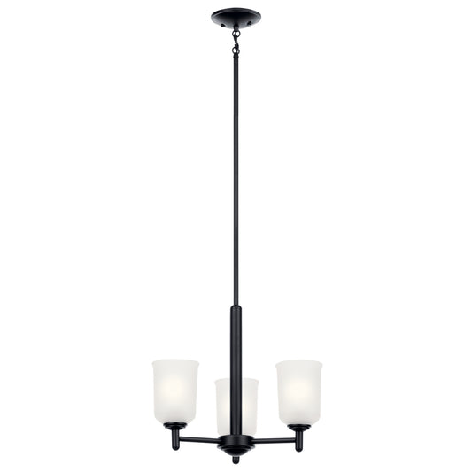 Shailene Three Light Mini Chandelier in Black