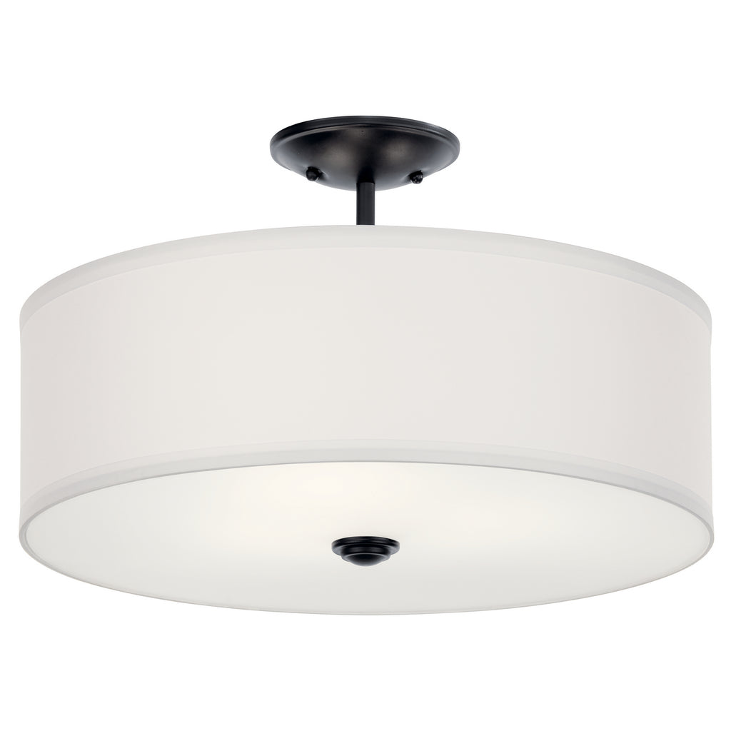 Shailene Three Light Semi Flush Mount in Black