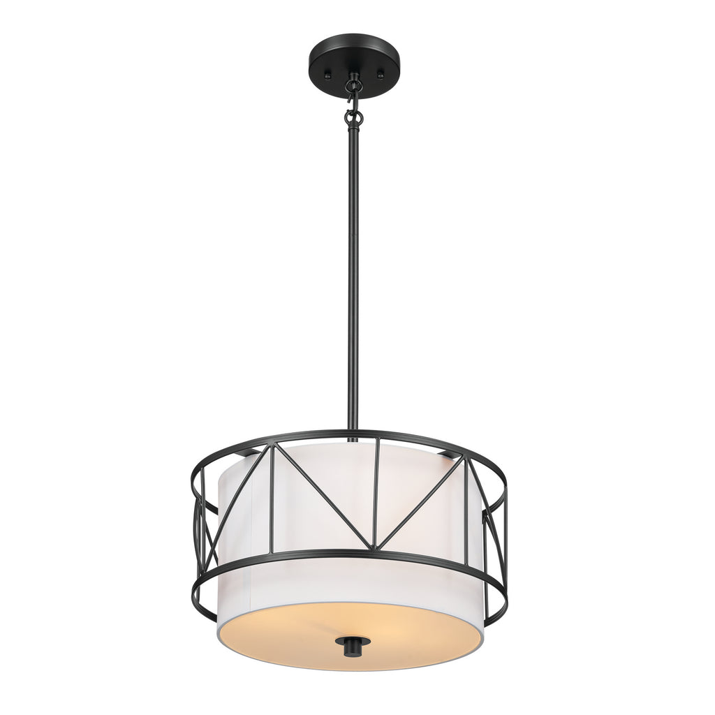 Birkleigh Three Light Pendant/Semi Flush in Black