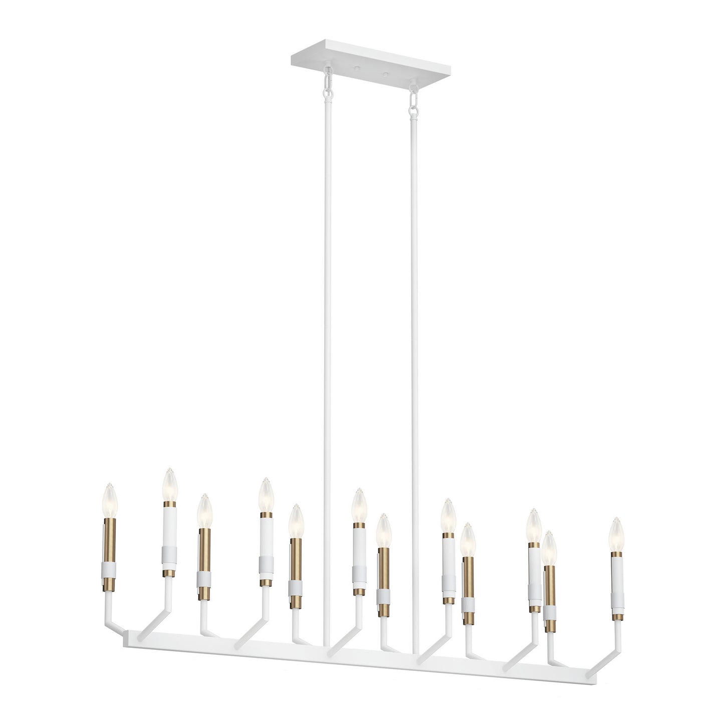 Armand 12 Light Linear Chandelier in White