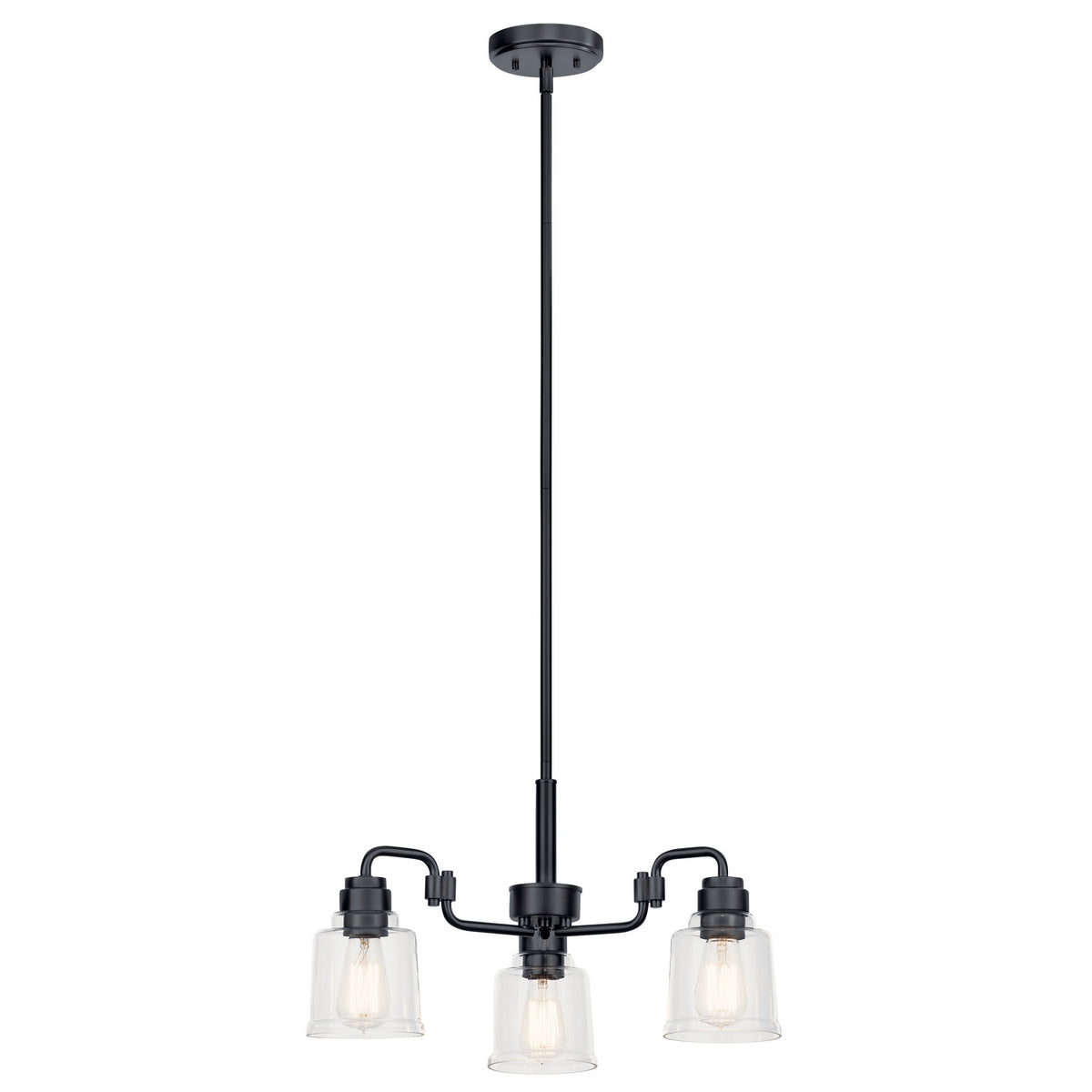 Aivian Three Light Chandelier in Black