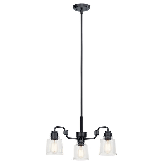 Aivian Three Light Chandelier in Black