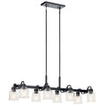 Aivian Eight Light Linear Chandelier in Black