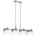Aivian Eight Light Linear Chandelier in Nickel Textured