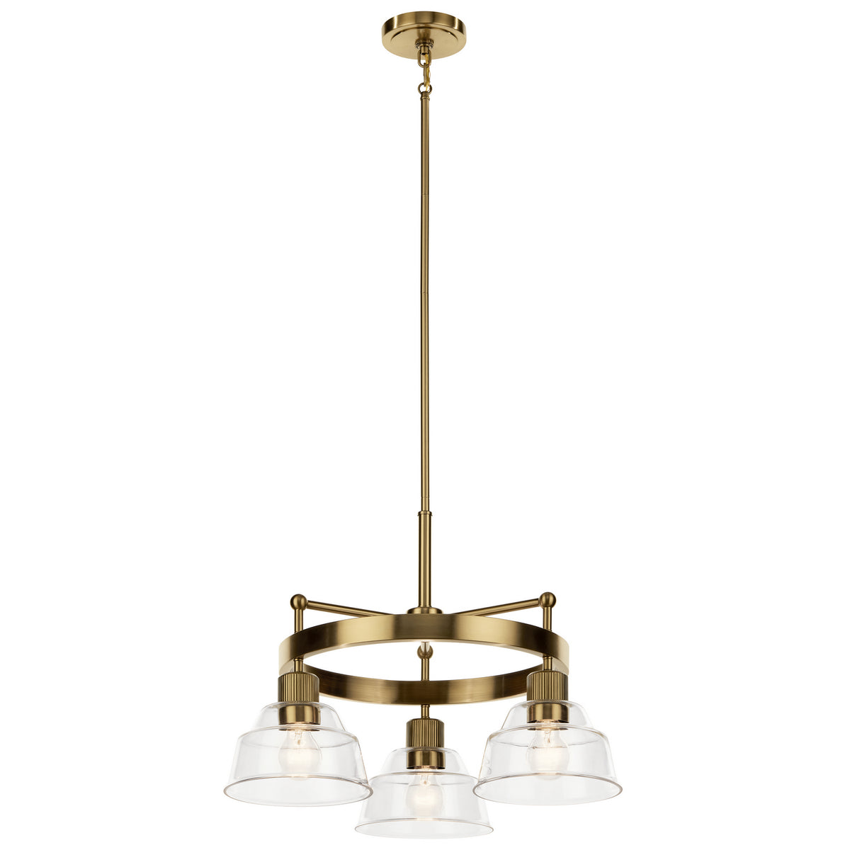 Eastmont Three Light Chandelier in Brushed Brass