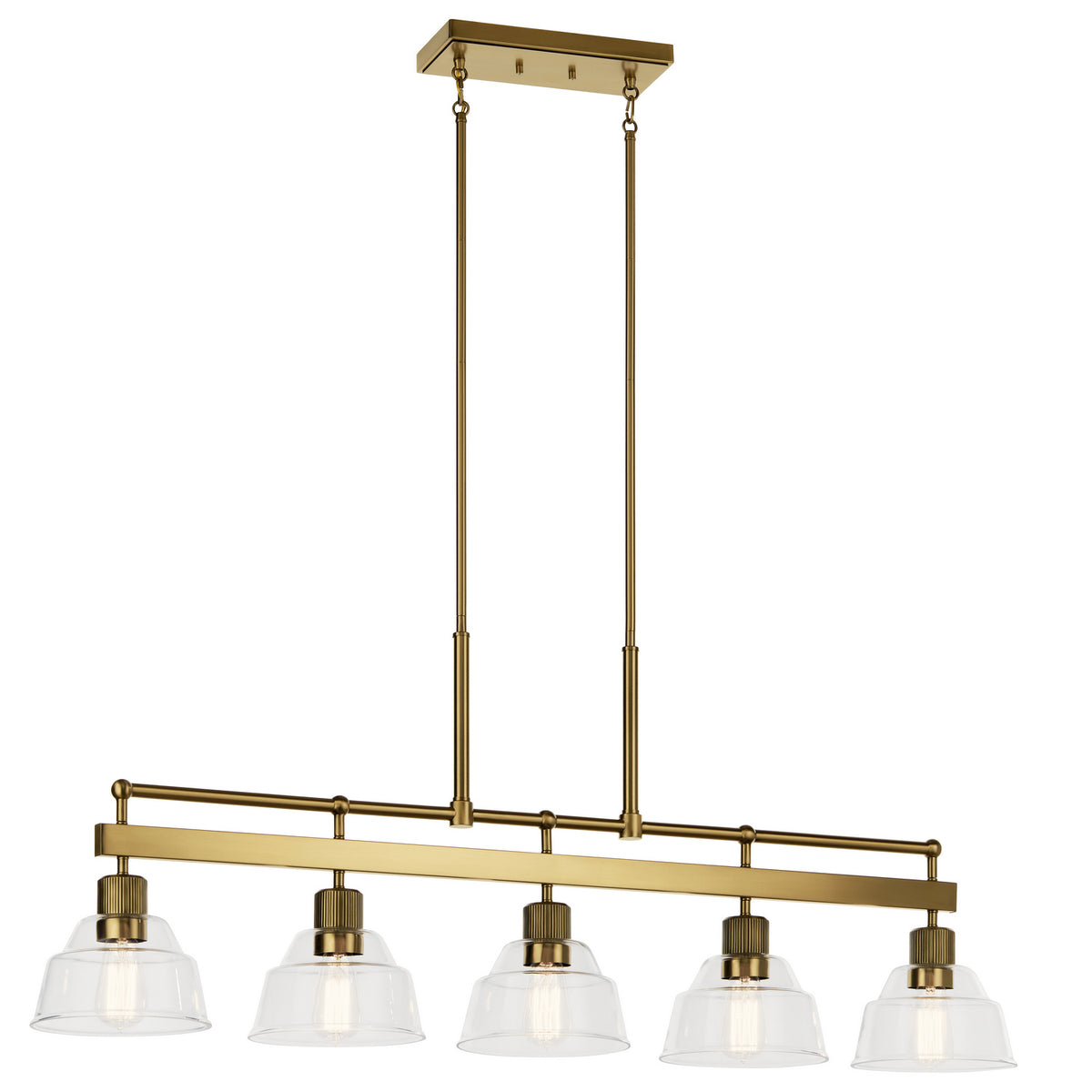 Eastmont Five Light Linear Chandelier in Brushed Brass