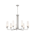 Truby Nine Light Chandelier in Polished Nickel