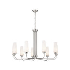 Truby Nine Light Chandelier in Polished Nickel