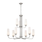 Truby Nine Light Chandelier in Polished Nickel