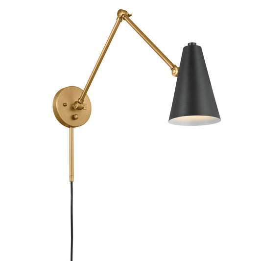Sylvia One Light Wall Sconce in Natural Brass