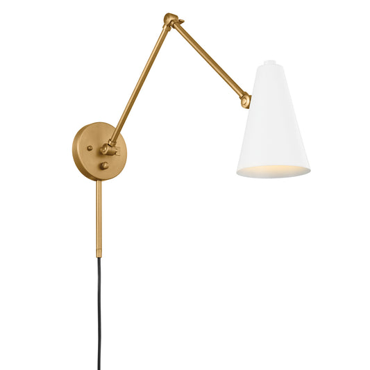 Sylvia One Light Wall Sconce in Natural Brass