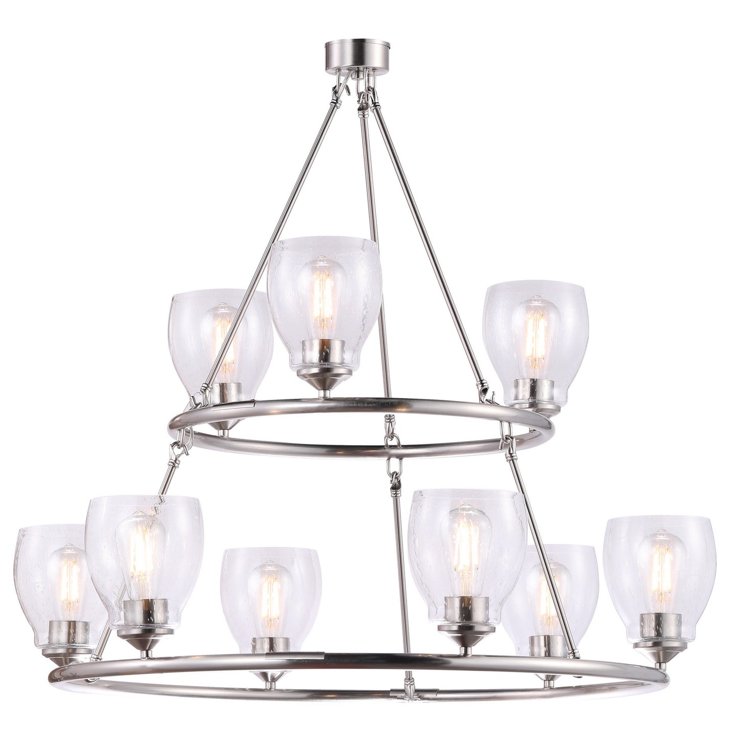 Winsley Nine Light Chandelier in Brushed Nickel