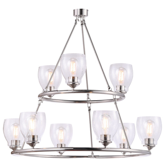 Winsley Nine Light Chandelier in Brushed Nickel