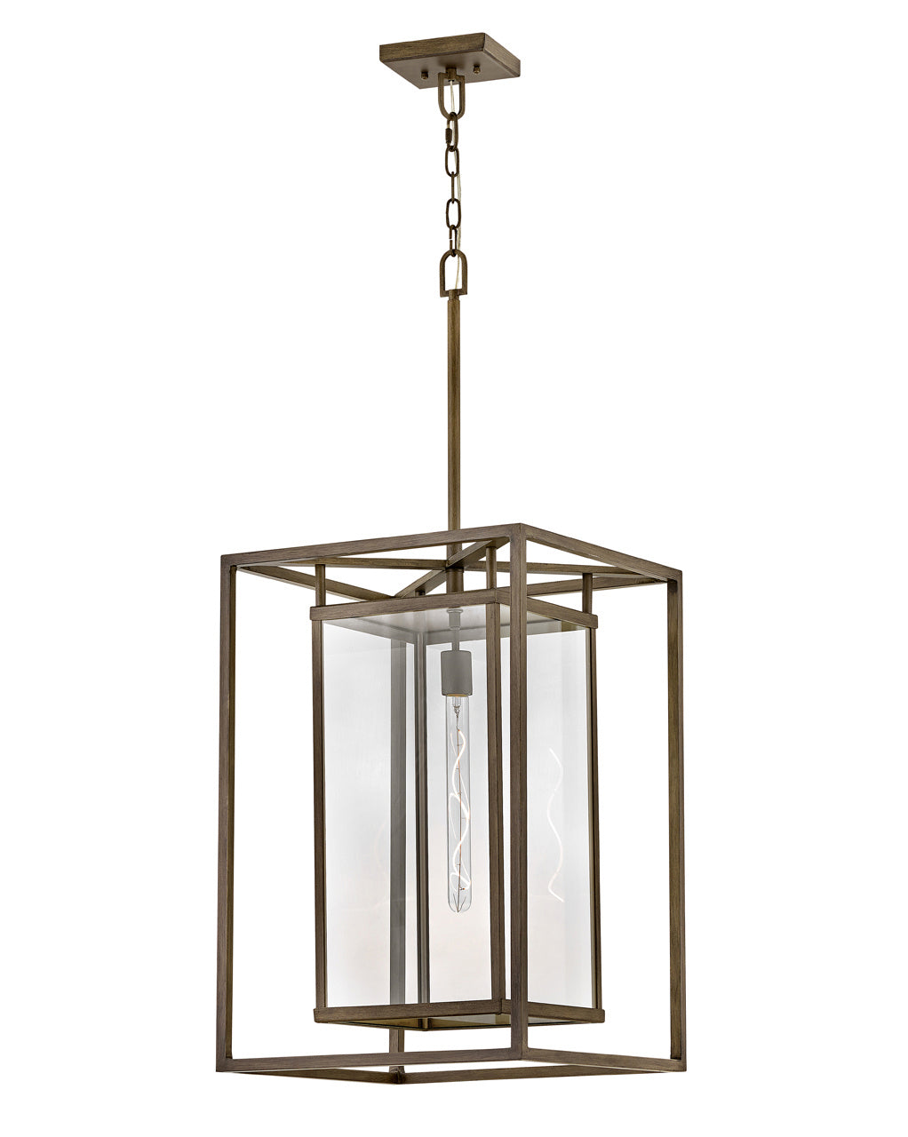 Max LED Hanging Lantern in Burnished Bronze
