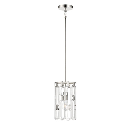 Charming One Light Mini Pendant in Polished Nickel