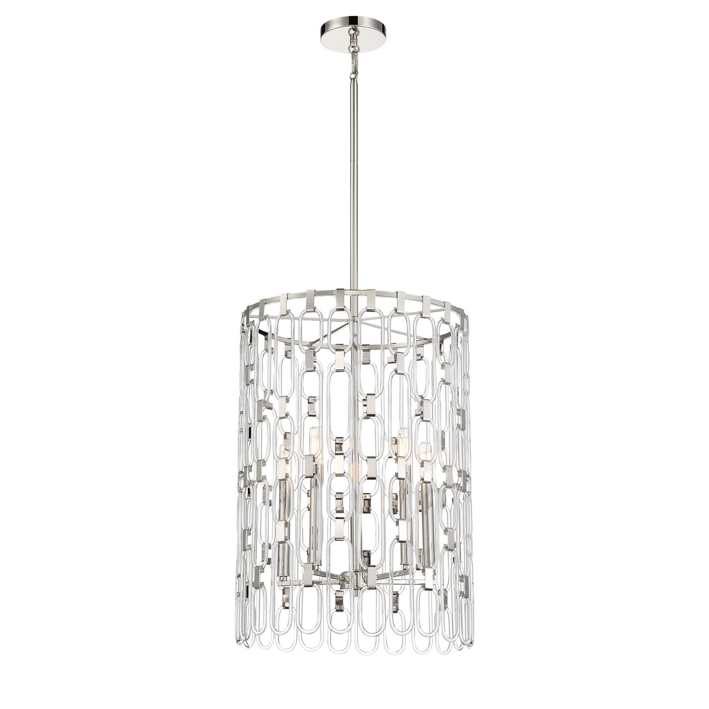 Charming Five Light Pendant in Polished Nickel