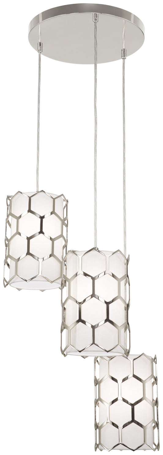 Missing Link Three Light Pendant in Polished Nickel