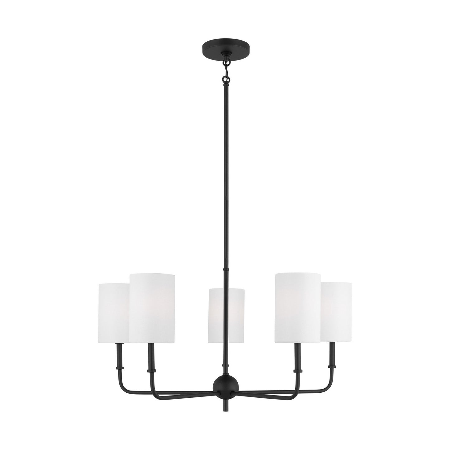 Foxdale Five Light Chandelier in Midnight Black