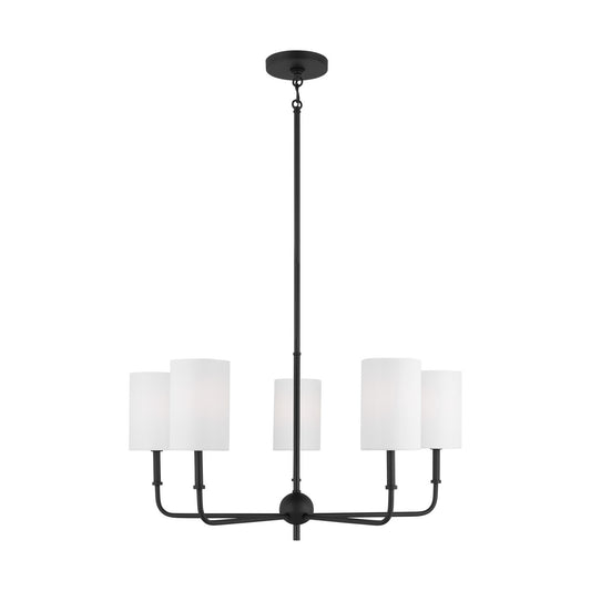 Foxdale Five Light Chandelier in Midnight Black