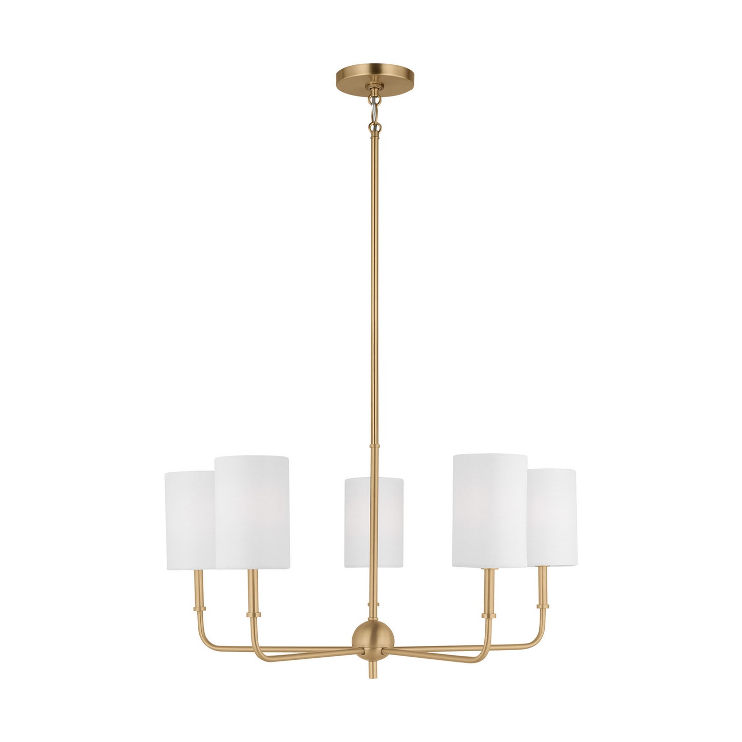 Foxdale Five Light Chandelier in Satin Brass