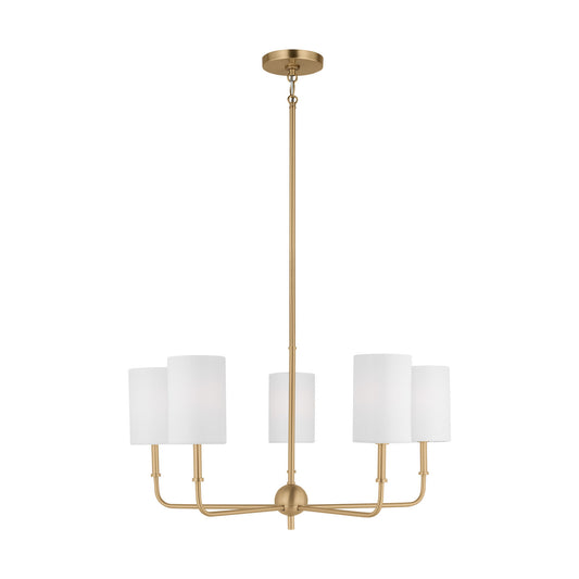 Foxdale Five Light Chandelier in Satin Brass
