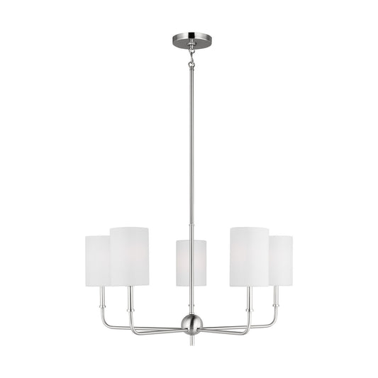 Foxdale Five Light Chandelier in Brushed Nickel