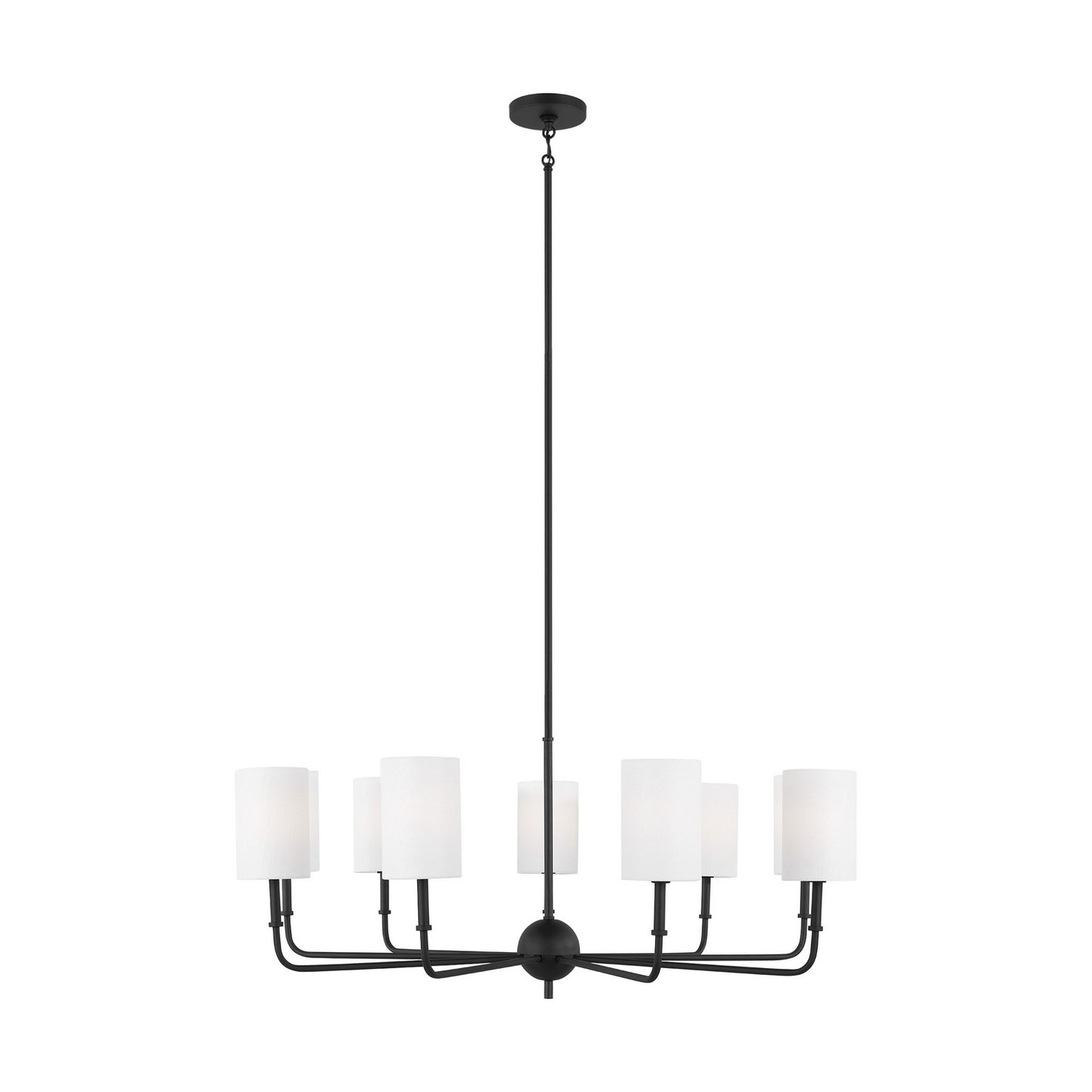 Foxdale Nine Light Chandelier in Midnight Black