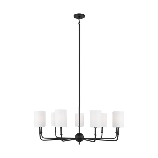 Foxdale Nine Light Chandelier in Midnight Black