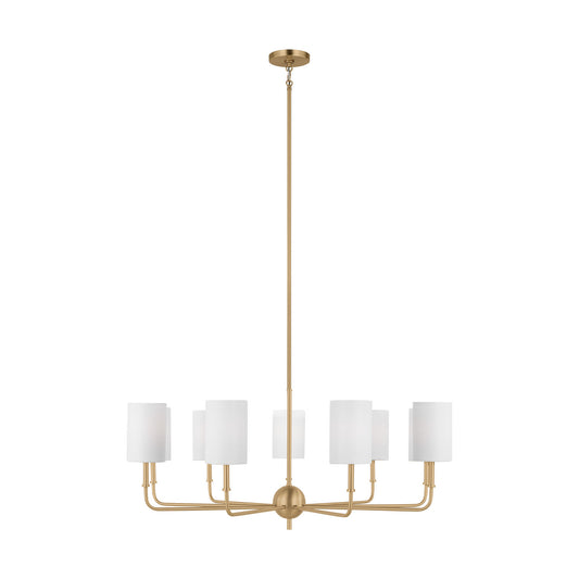 Foxdale Nine Light Chandelier in Satin Brass