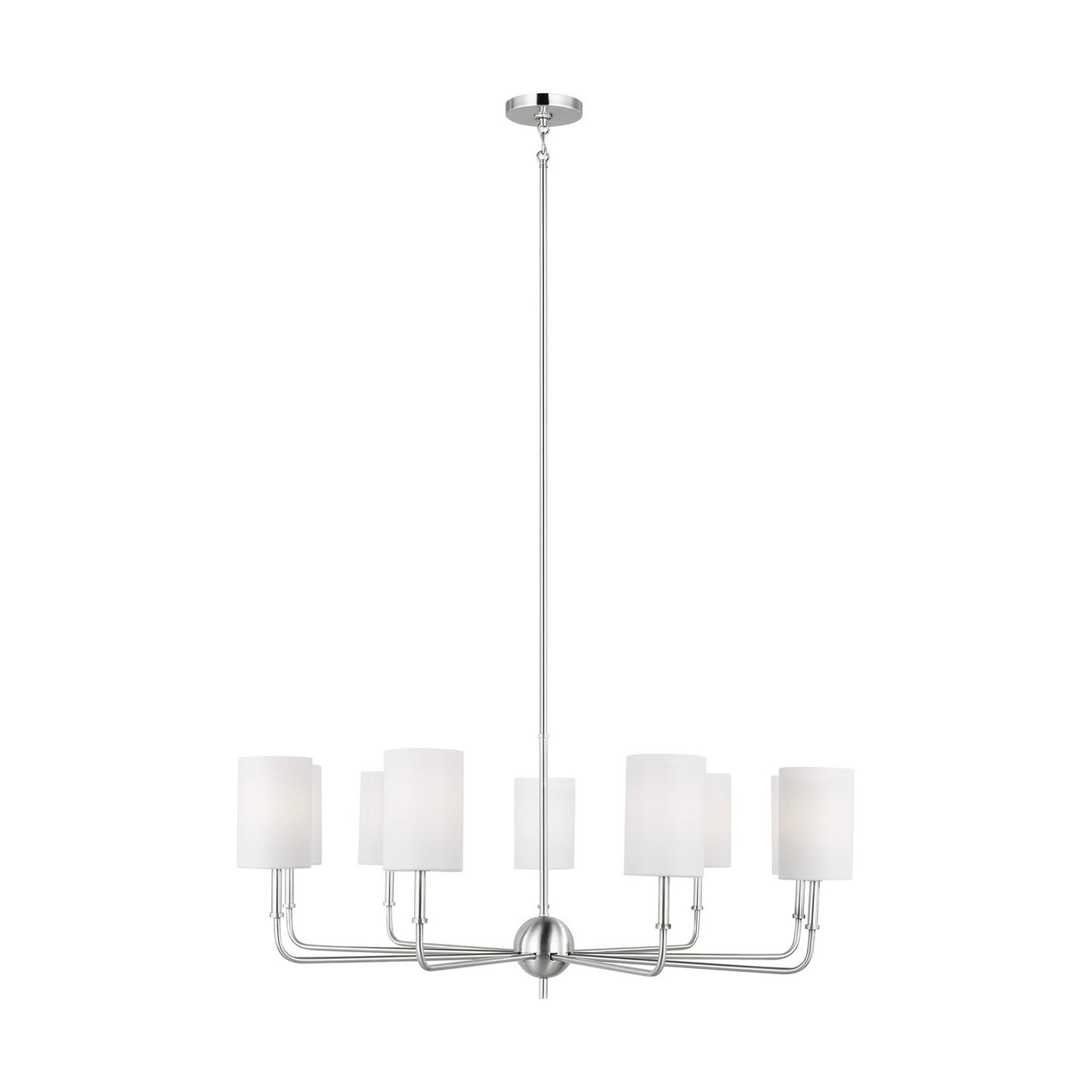 Foxdale Nine Light Chandelier in Brushed Nickel
