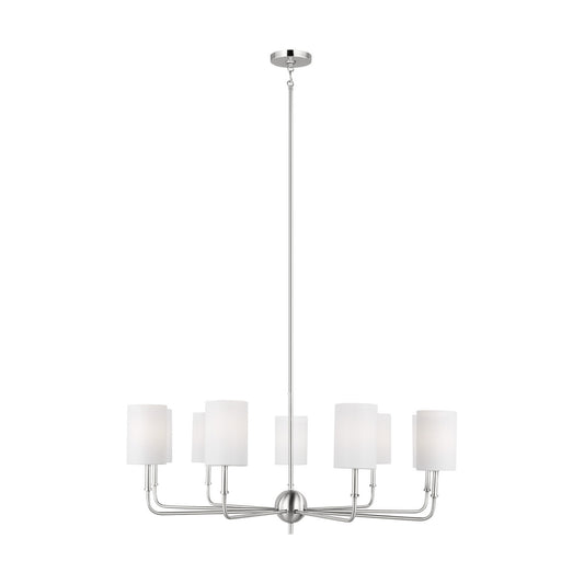 Foxdale Nine Light Chandelier in Brushed Nickel
