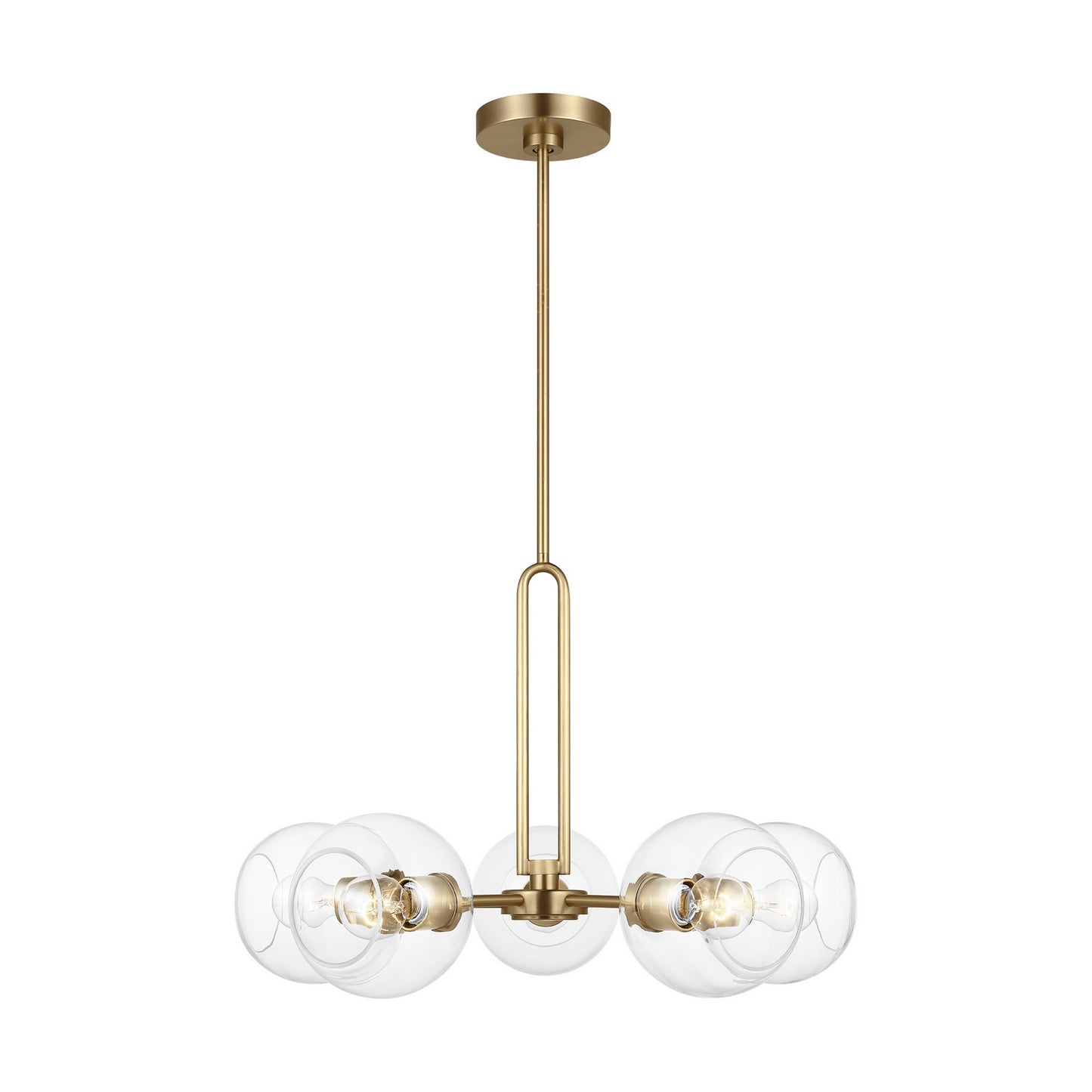 Codyn Five Light Chandelier in Satin Brass