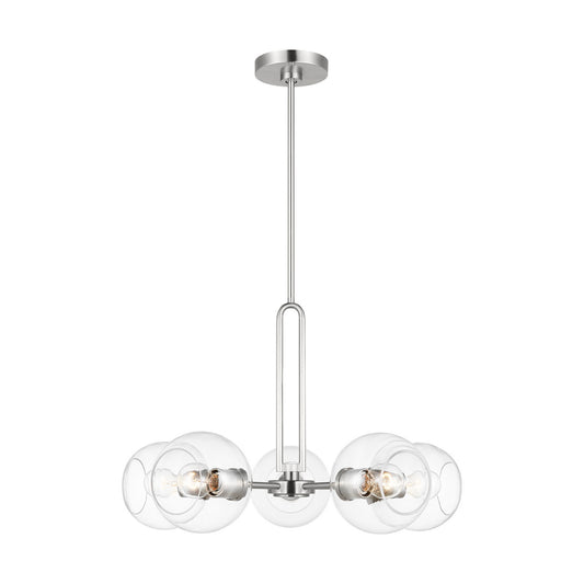 Codyn Five Light Chandelier in Brushed Nickel