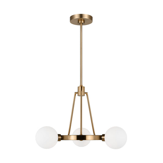 Clybourn Three Light Chandelier in Satin Brass
