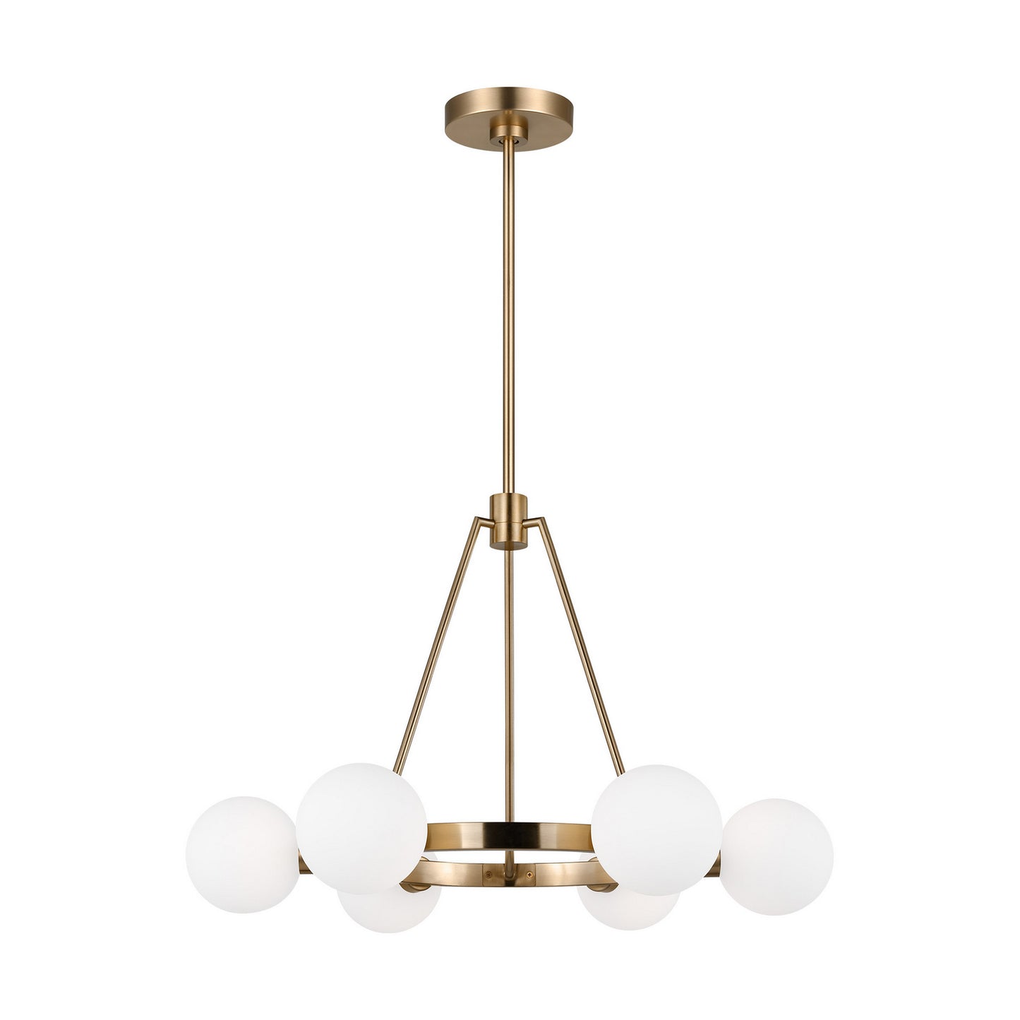 Clybourn Six Light Chandelier in Satin Brass