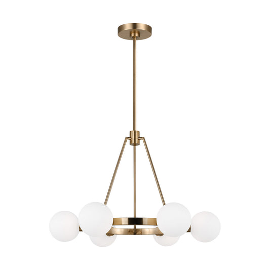 Clybourn Six Light Chandelier in Satin Brass