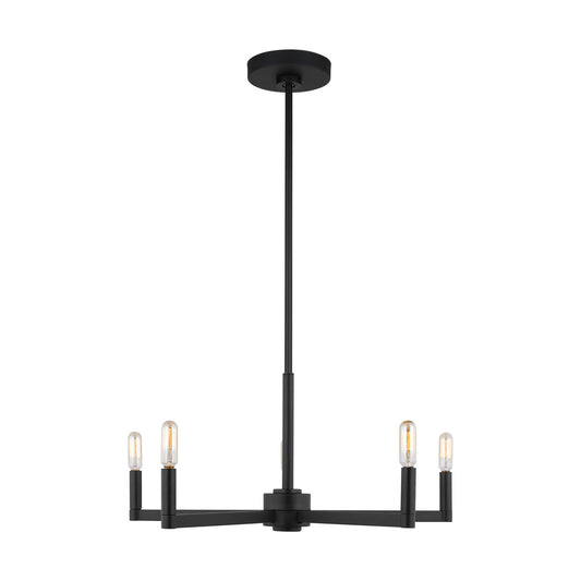 Fullton Five Light Chandelier in Midnight Black