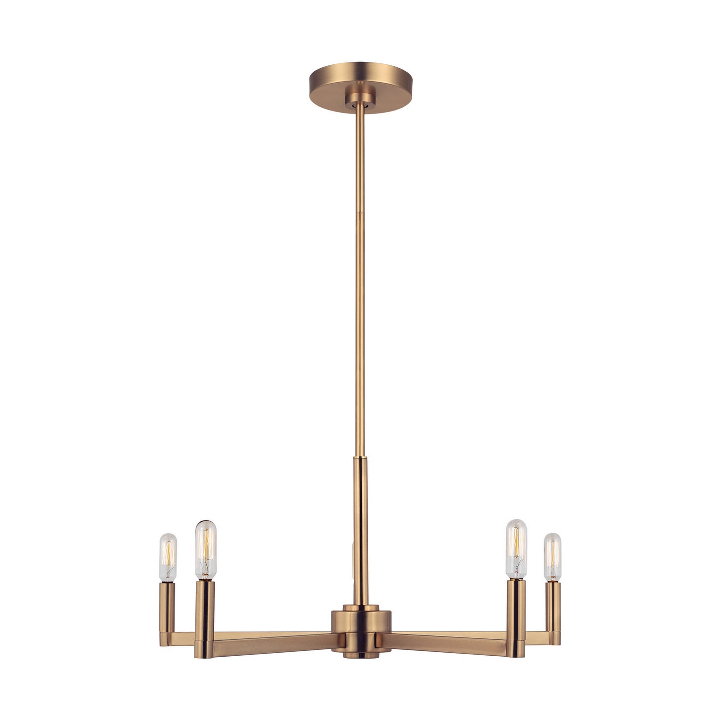 Fullton Five Light Chandelier in Satin Brass