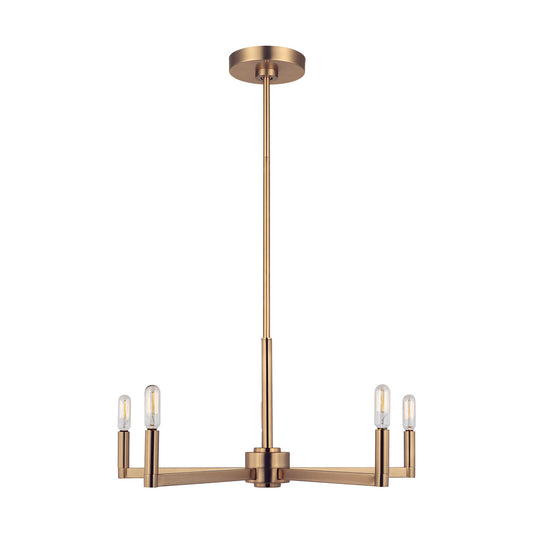 Fullton Five Light Chandelier in Satin Brass