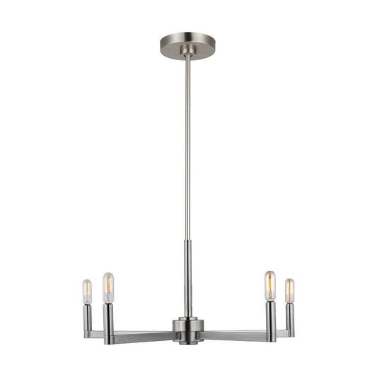 Fullton Five Light Chandelier in Brushed Nickel