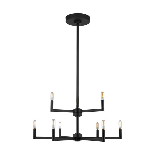 Fullton Nine Light Chandelier in Midnight Black