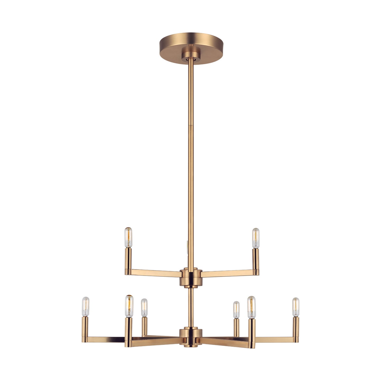 Fullton Nine Light Chandelier in Satin Brass