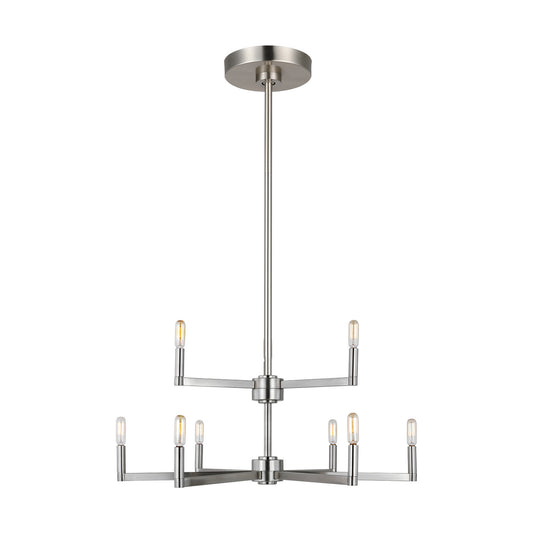 Fullton Nine Light Chandelier in Brushed Nickel