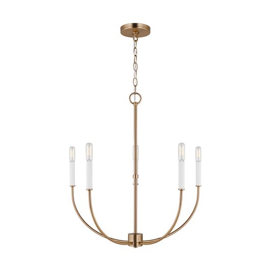 Greenwich Five Light Chandelier in Satin Brass