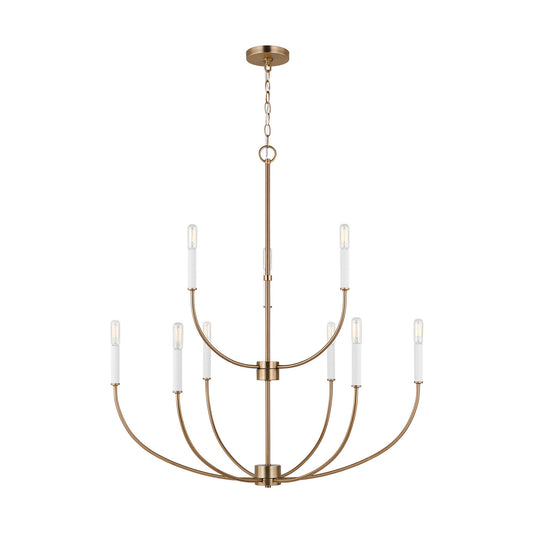 Greenwich Nine Light Chandelier in Satin Brass