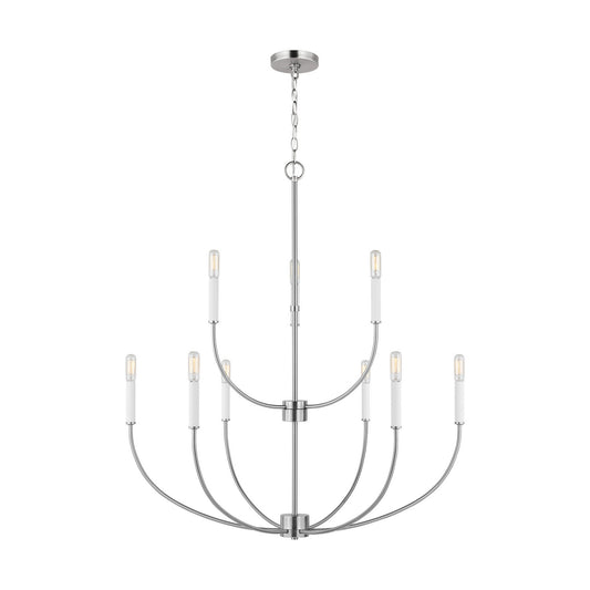 Greenwich Nine Light Chandelier in Brushed Nickel
