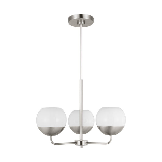 Alvin Three Light Chandelier in Brushed Nickel